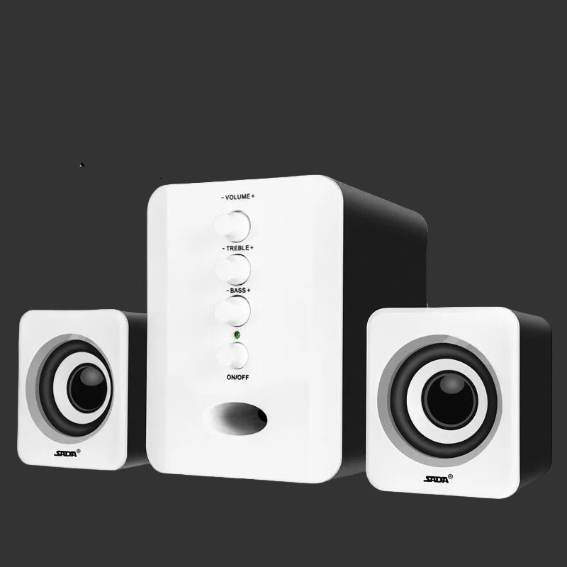 SADA D-202 Portable Home Speaker, Laptop Speaker, USB-Powered Active Desktop Subwoofer