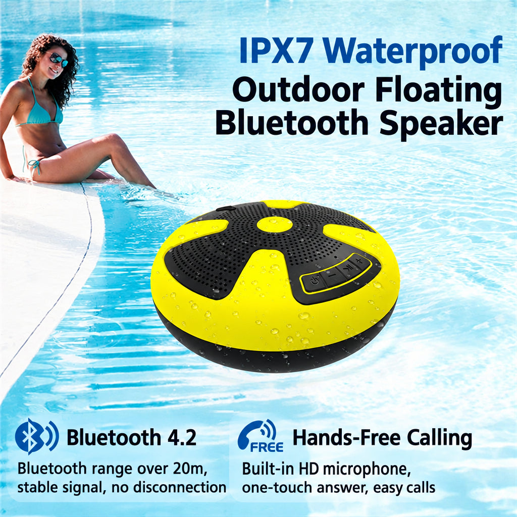 Cyboris Waterproof Pool Float Bluetooth Speaker with TWS, Outdoor Hands-Free Calling, Subwoofer, and Dual Speakers