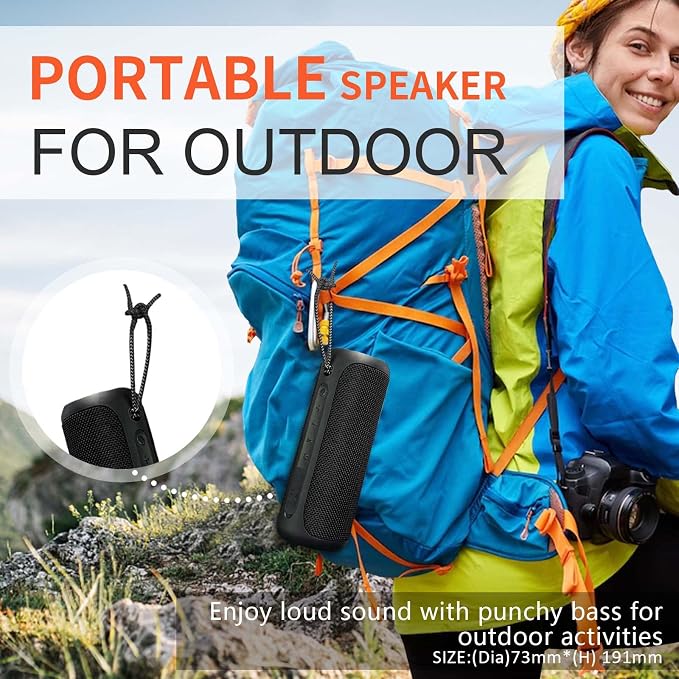 Wireless Portable Speaker, IPX7 Waterproof Bluetooth Speaker, 25W Loud Stereo
