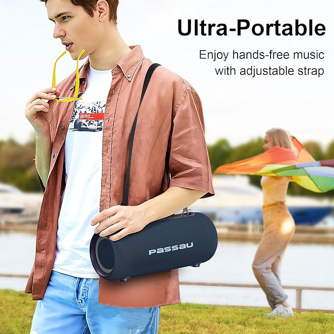 Passau Portable Bluetooth Speakers 40W Peak Loud Stereo Sound, Passive
