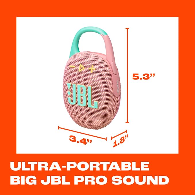 JBL Clip 5 - Ultra-Portable, Waterproof & Dustproof Bluetooth Speaker, Big Pro
