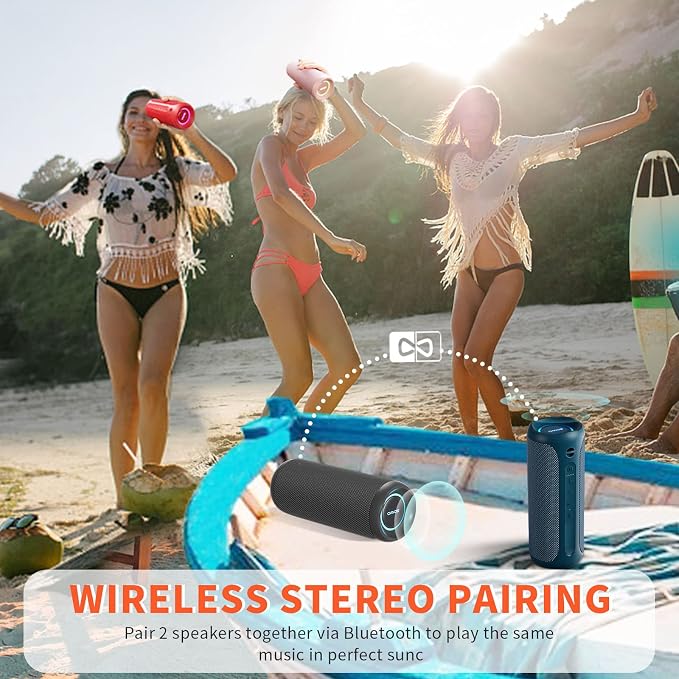 SOWO Portable Bluetooth Speaker, IPX7 Waterproof Wireless Bluetooth Speaker