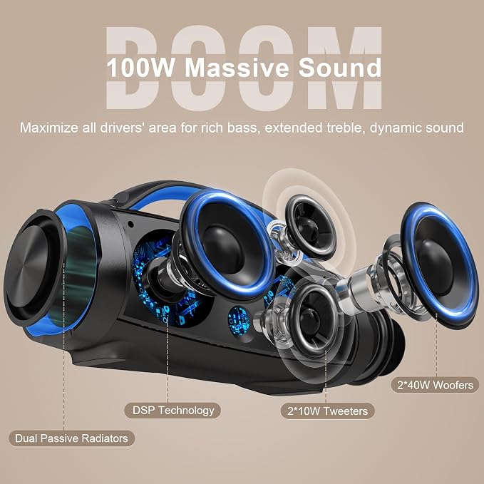 DOSS Extreme Boom Pro Loud Bluetooth Speaker