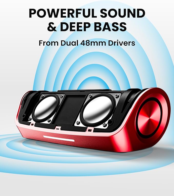 Cleer Scene Portable Bluetooth Speaker, IPX7 Waterproof, Powerful Sound and