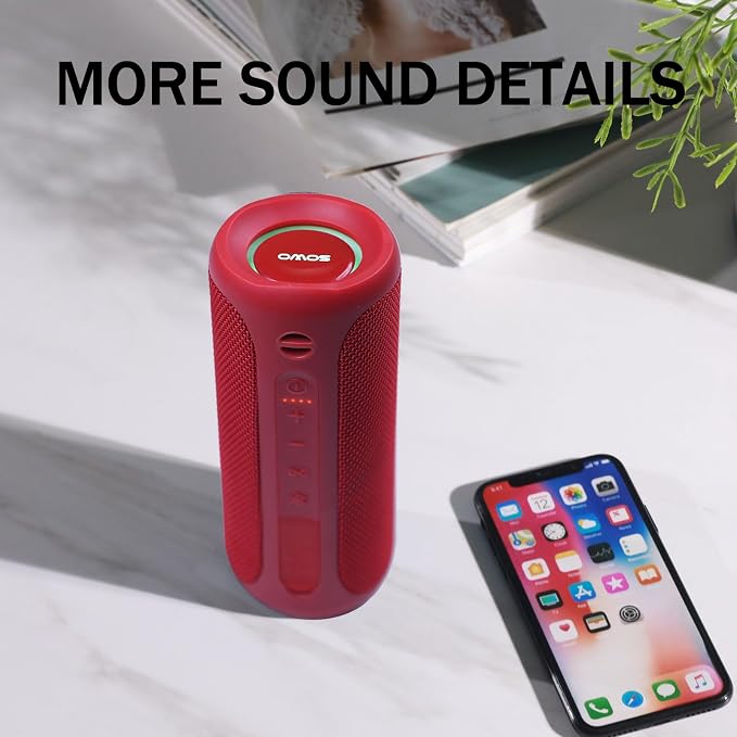 SOWO Portable Bluetooth Speaker, Waterproof IPX7, 25W Loud Wirelss Speaker