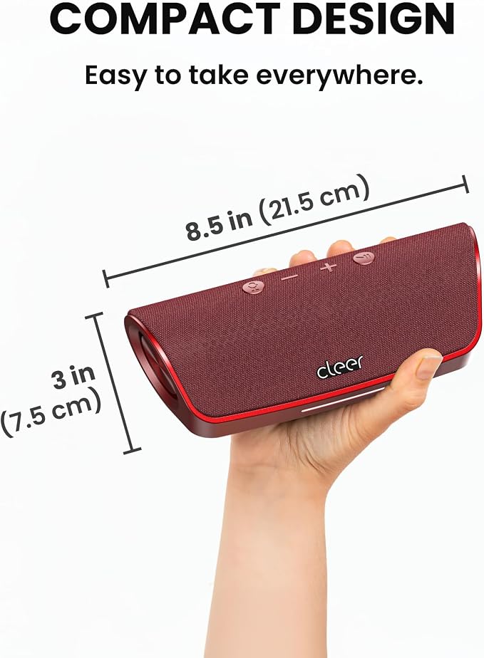 Cleer Scene Portable Bluetooth Speaker, IPX7 Waterproof, Powerful Sound and