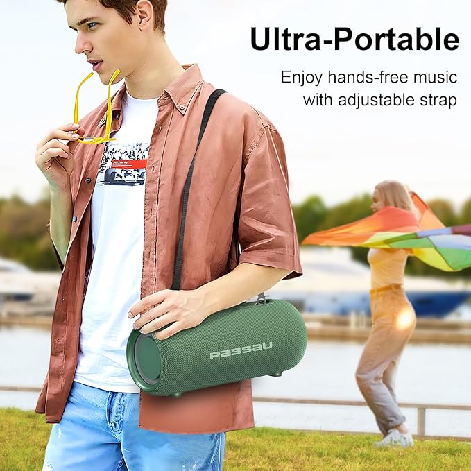 Passau Portable Bluetooth Speakers 40W Peak Loud Stereo Sound, Passive