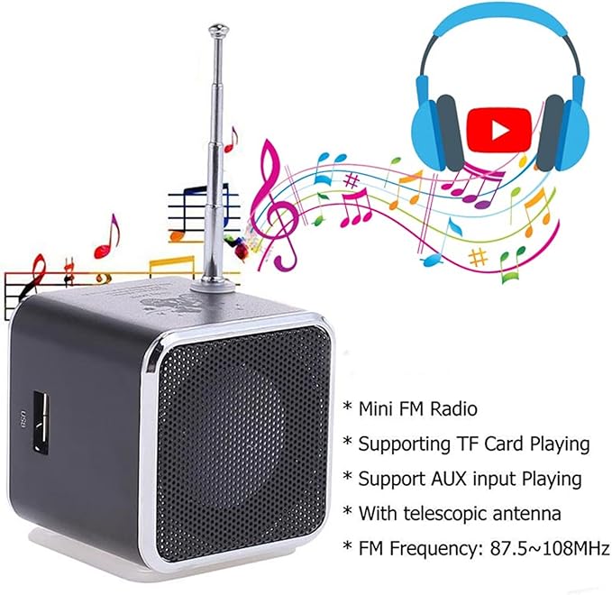 Mini Bluetooth Speaker, Etigood Wireless Music Player Portable FM Radio