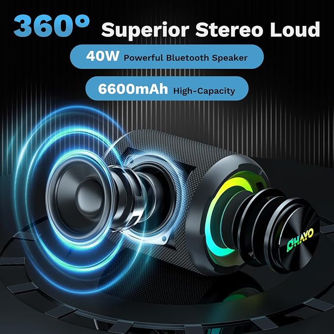 OHAYO 40W Wireless Portable Bluetooth Speaker