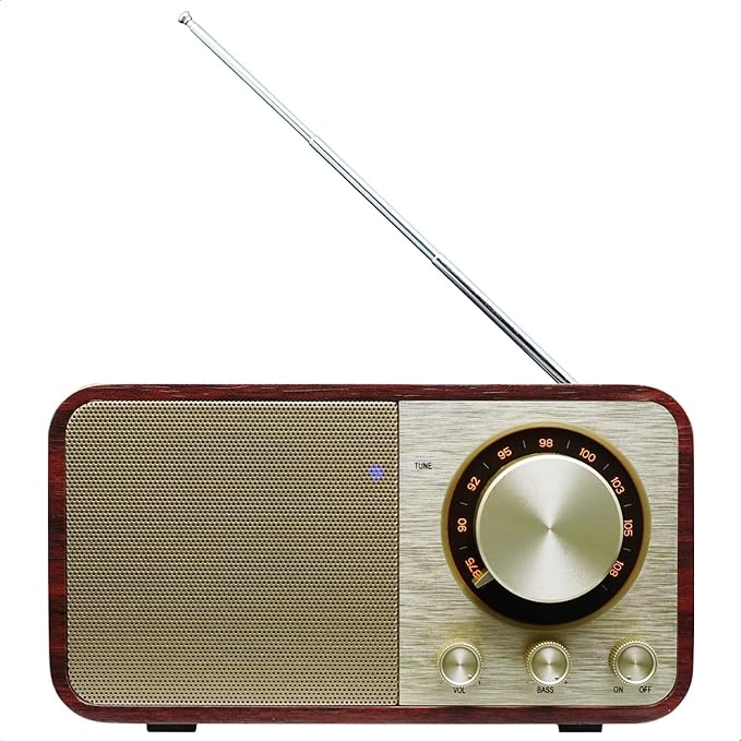 FM Radio with Bluetooth Retro Bluetooth Speaker Vintage Radio with SD/USB