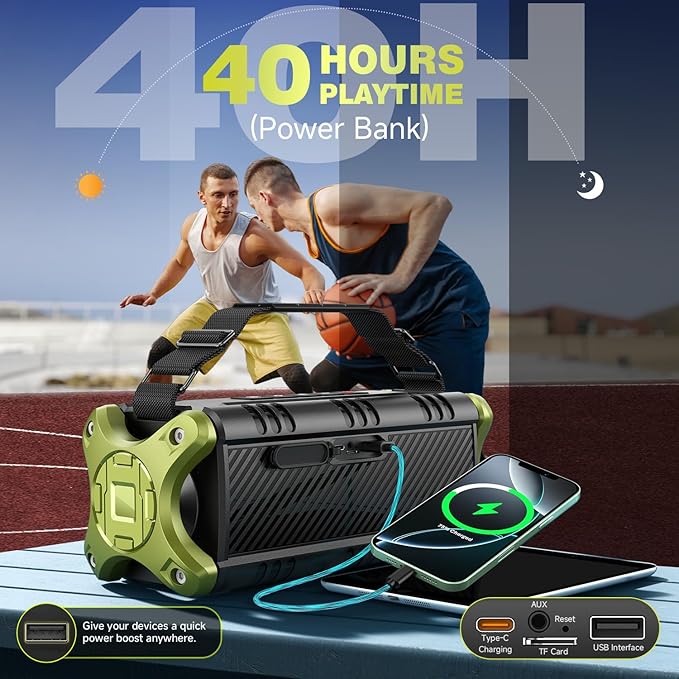 W-KING Bluetooth Speaker, 90W Max Portable Loud Speakers Wireless, IPX6