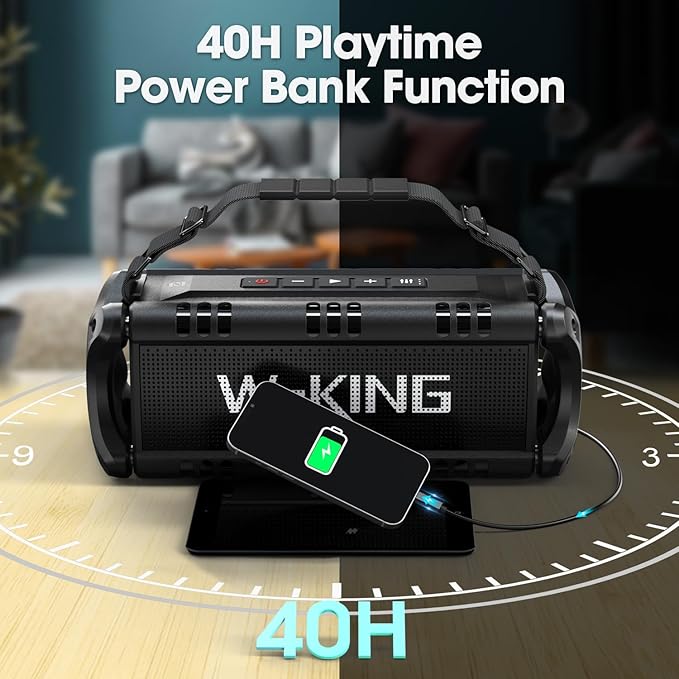 W-KING Bluetooth Speaker, 90W Max Loud Portable Speakers Bluetooth Wireless
