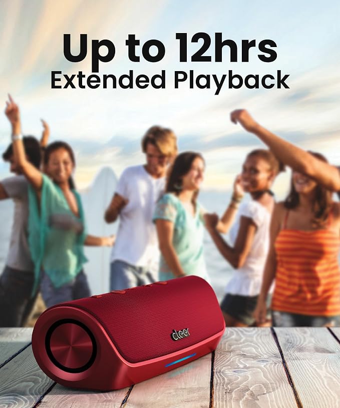 Cleer Scene Wireless Bluetooth Speaker, Stereo Wireless Pairing, Waterproof IPX7