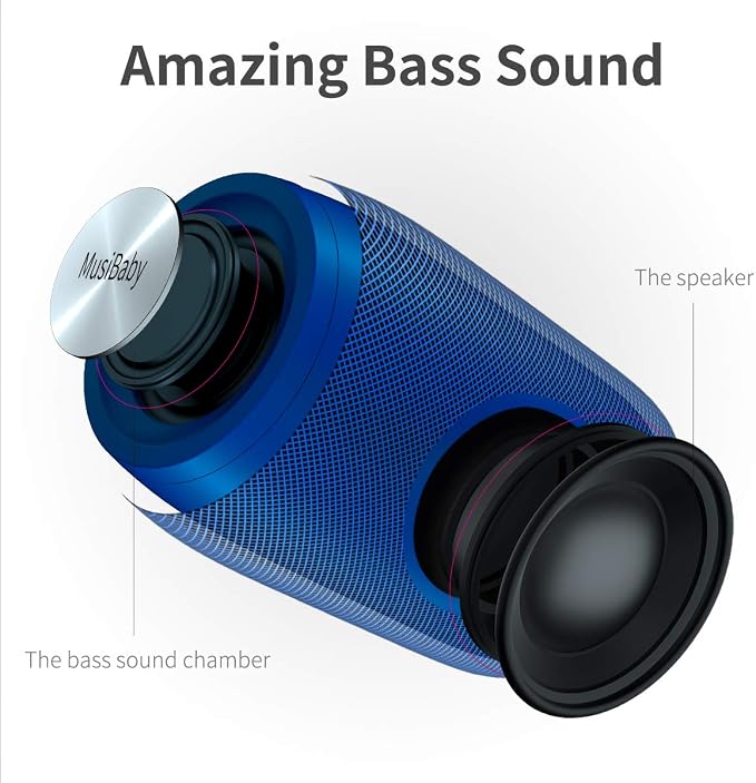 Bluetooth Speaker, MusiBaby Wireless, Waterproof, Portable Speaker, Dual Pairing