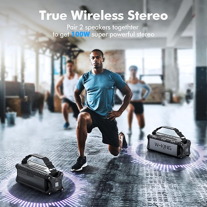 W-KING 90W Peak 50W RMS Powerful Bluetooth Speaker