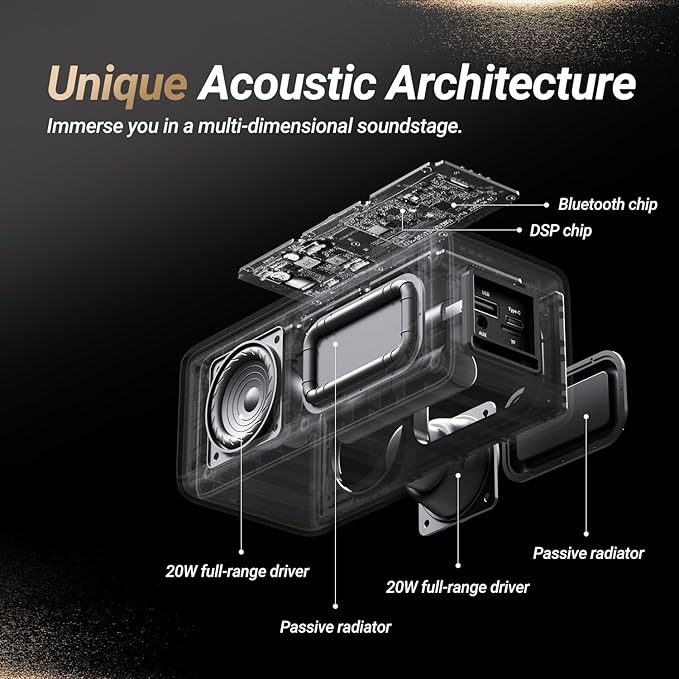 BOGASING Bluetooth Speakers, M5 Portable Wireless Speaker