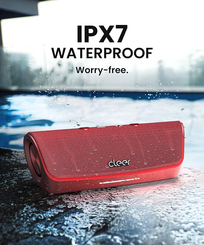 Cleer Scene Portable Bluetooth Speaker, IPX7 Waterproof, Powerful Sound and
