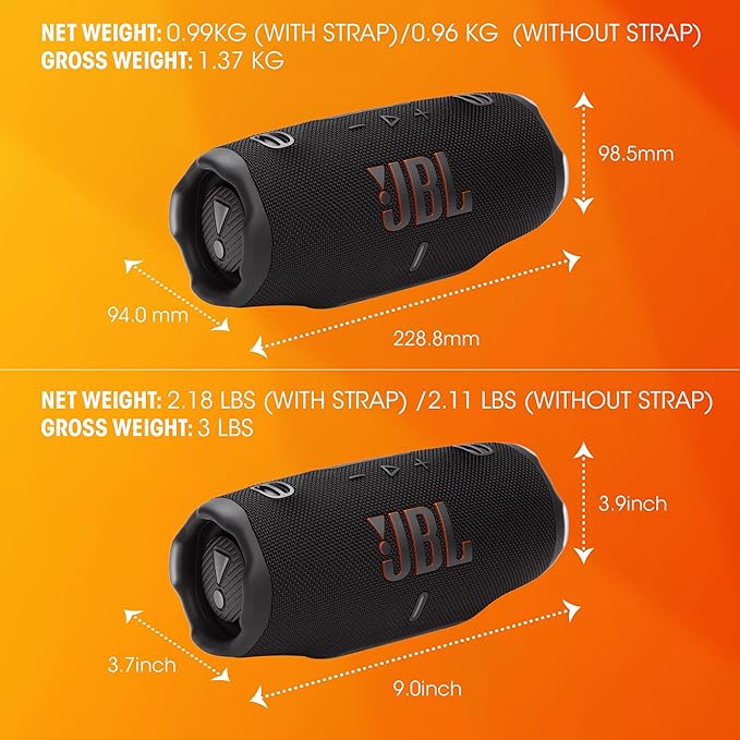 JBL Charge 6 - Portable Waterproof & Drop-Proof Bluetooth Speaker, Bold JBL Pro