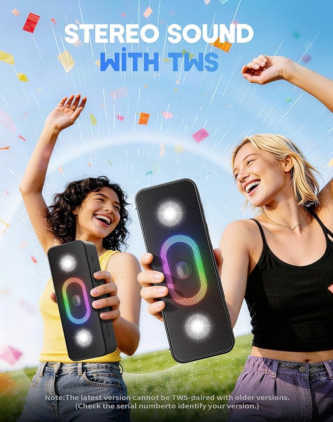 OHAYO Bluetooth Speaker, Wireless Portable Outdoor Speakers, Bold Sound and
