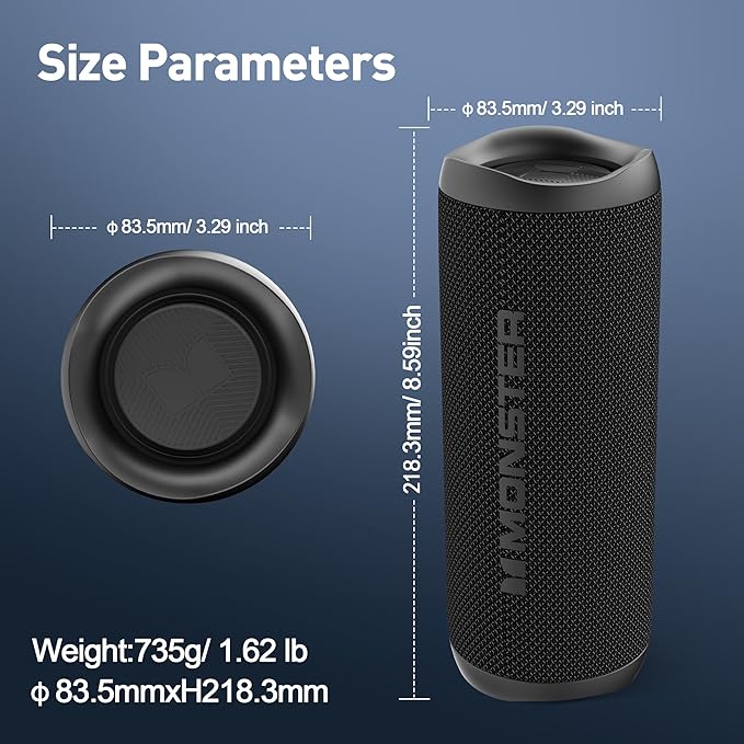 Monster Bluetooth Speaker, Wireless Portable Outdoor Bluetooth Speakers