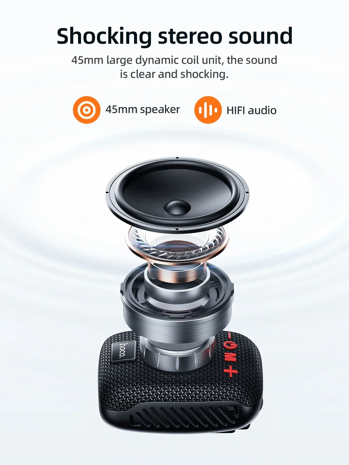 HOCO HC35 Outdoor Riding Bluetooth 5.4 Speaker Wireless Mini Audio Music Player Supports Bluetooth Playback FM TF Card USB Flash