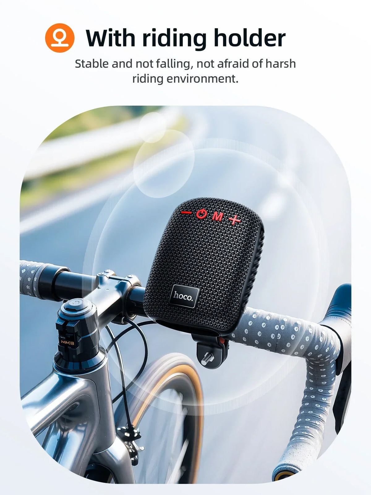 HOCO HC35 Outdoor Riding Bluetooth 5.4 Speaker Wireless Mini Audio Music Player Supports Bluetooth Playback FM TF Card USB Flash