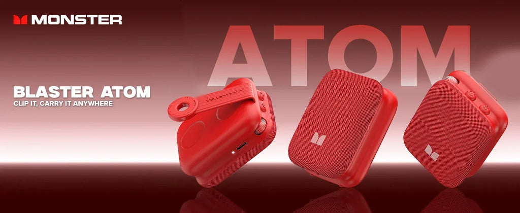 Monster M17 Mini Bluetooth 5.4 Speaker Portable Wireless Loudspeaker Magnetic Clip Design HIFI Bass Stereo Outdoor Travel